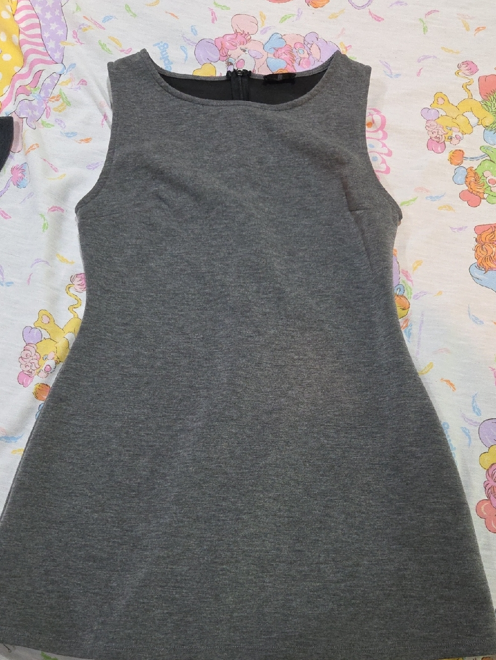 White Fox Sleeveless Gray Knit A-Line Dress Large